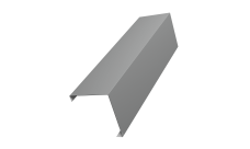 Декоративная накладка на столб универсальная угловая 80х80 для забора жалюзи Grand Line 0,45 PE RAL 9006 бело-алюминиевый (1,8м)