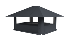 Дымник на трубу 520х390мм 0,45 Drap TX с пленкой RAL 7024 мокрый асфальт