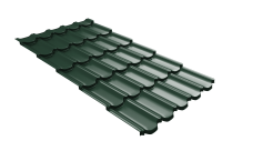 Металлочерепица "Квинта плюс3D" ("Kvinta plus3D") 0,5 Satin RAL 6005 зеленый мох