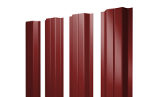 Штакетник П-образный A с прямым резом 0,5 Satin RAL 3011 коричнево-красный