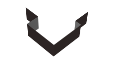 Угол внешний асимметричный фибросайдинга Grand Line 0,5 Satin с пленкой RAL 9005 черный (2м)