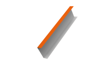 Декоративная накладка на столб универсальная 80х80 для забора жалюзи Grand Line 0,45 PE RAL 2004 оранжевый (1,8м)