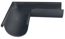 Угол желоба внешний Grand Line PE матовый 90гр 125 мм RAL 7024 мокрый асфальт