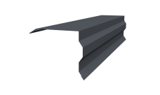 Планка торцевая фигурная 100х85 0,5 Rooftop Бархат RAL 7024 мокрый асфальт (2м)