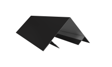 Планка угла внешнего составная верхняя Экобрус Grand Line 0,45 Drap TR RAL 9005 черный (2м)