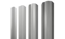 Штакетник М-образный A фигурный 0,45 PE RAL 9006 бело-алюминиевый