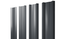 Штакетник М-образный A с прямым резом Grand Line 0,5 Rooftop Бархат RAL 7024 мокрый асфальт