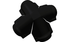 Четверник конька полукруглого Grand Line 0,5 Satin с пленкой RAL 9005 черный