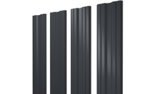 Штакетник Твин с прямым резом Grand Line 0,45 Драп ТвинColor RAL 7024 мокрый асфальт