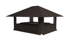 Дымник на трубу 520х390мм 0,45 Drap TX с пленкой RR 32 темно-коричневый