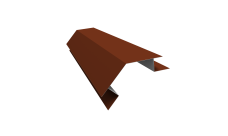 Планка угла внешнего сложного 135 градусов Блок-Хаус new Grand Line 0,45 PE с пленкой RAL 3009 оксидно-красный (2м)