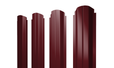 Штакетник П-образный A фигурный Grand Line 0,45 Drap TX RAL 3005 красное вино