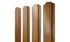 Штакетник Прямоугольный фигурный Grand Line 0,45 Print Elite Golden Wood TwinColor