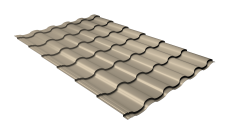 Металлочерепица "Кредо" ("Kredo") v01 0,5 Satin RAL 1015 светлая слоновая кость