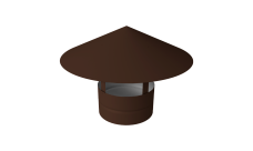 Дымник на трубу круглый d120 0,5 Satin Matt с пленкой RAL 8017 шоколад