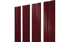 Штакетник Twin с прямым резом Grand Line 0,5 Satin Matt RAL 3005 красное вино