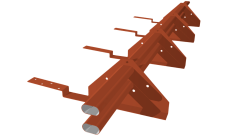 Снегозадержатель трубчатый для композитной черепицы Roman RAL 8004 (3м)