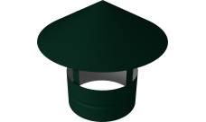 Дымник на трубу круглый d160 0,5 Satin с пленкой RAL 6005 зеленый мох