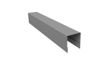 Планка боковая для забора из сайдинга Блок-хаус new Grand Line 0,45 PE RAL 9006 бело-алюминиевый (2,06м)