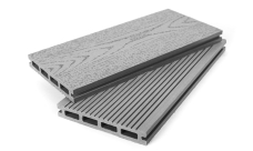 Террасная доска ДПК Grand Line 140мм вельвет и тиснение под дерево Серый 4м (БШТ)