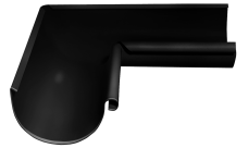 Угол желоба внутренний Grand Line PE матовый 90 гр 125 мм RAL 9005 черный