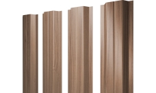 Штакетник П-образный A с прямым резом Grand Line 0,45 Print Elite Honey Wood TwinColor