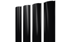 Штакетник Полукруглый Slim с прямым резом Grand Line 0,4 PE-Matt-Double RAL 9005 черный