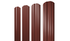 Штакетник Twin фигурный 0,5 Satin RAL 3009 оксидно-красный