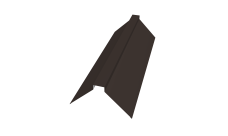 Планка конька плоского 115х30х115 0,5 GreenCoat Pural BT с пленкой RR 32 темно-коричневый (RAL 8019 серо-коричневый) (2м)