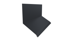 Планка примыкание верхнее к стене фальц 150х130х20 Grand Line 0,5 Velur X RAL 7024 мокрый асфальт (3м)