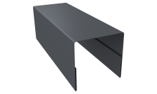 Планка П-образная заборная 20 0,45 Drap-double TX RAL 7024 мокрый асфальт (2м)