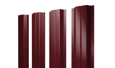 Штакетник П-образный A с прямым резом 0,4 PE RAL 3005 красное вино
