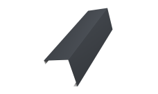 Декоративная накладка на столб универсальная угловая 62х55 для забора жалюзи Grand Line 0,45 PE RAL 7024 мокрый асфальт (1,8м)