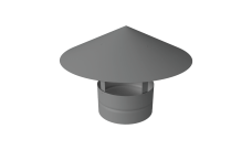 Дымник на трубу круглый d250 0,5 Satin с пленкой RAL 9006 бело-алюминиевый