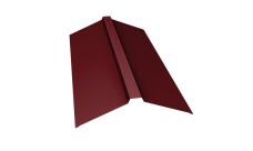 Планка конька прямоугольного 150х30х150 Grand Line 0,5 Satin с пленкой RAL 3005 красное вино (2м)