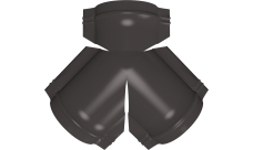 Тройник Y малого конька полукруглого Grand Line 0,45 PE с пленкой RR 32 темно-коричневый