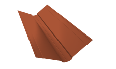 Планка ендовы верхней фигурной 150x150 0,45 PE с пленкой RAL 8004 терракота (2м)