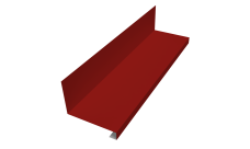 Планка примыкание нижнее к трубе для Кликфальц Pro Grand Line 0,5 Satin с пленкой RAL 3011 коричнево-красный (2м)