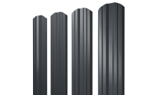 Штакетник Twin фигурный 0,45 Drap TwinColor RAL 7024 мокрый асфальт