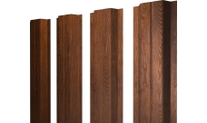 Штакетник П-образный A с прямым резом Grand Line 0,45 Print-Double Premium Golden Wood Intense F
