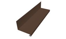 Планка примыкание нижнее к трубе фальц 0,45 PE с пленкой RAL 8017 шоколад (2м)