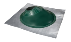 Проходной элемент MF угловой №3.1 (280-460мм) +240 силиконовый (металлический неокрашенный фланец) зеленый