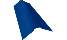 Планка конька фигурного 100х100 Grand Line 0,5 Satin с пленкой RAL 5005 сигнальный синий (2м)