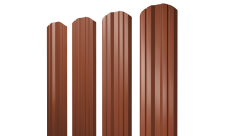 Штакетник Twin фигурный 0,5 Satin RAL 8004 терракота