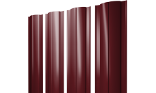 Штакетник Круглый с прямым резом Grand Line 0,45 PE RAL 3005 красное вино