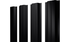 Штакетник П-образный A с прямым резом Grand Line 0,5 Satin Matt TX RAL 9005 черный