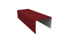 Крышка для забора из сайдинга Квадро Брус, Вертикаль Grand Line 0,45 PE RAL 3005 красное вино (2,54м)