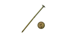 Саморез конструкционный тарельчатый Daxmer 6,0х180 (100шт) Torx желтый цинк