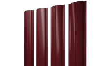 Штакетник Полукруглый Slim с прямым резом Grand Line 0,45 Drap TR RAL 3005 красное вино