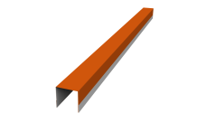 Планка вертикальная обратная для горизонтального монтажа штакетника Grand Line 0,45 PE RAL 2004 оранжевый (2,5м)